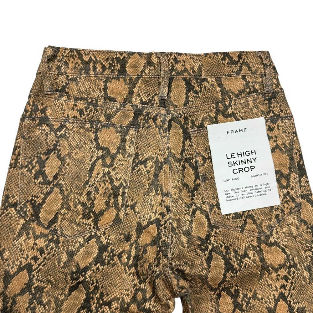 Frame NWT Le High Skinny Crop Snake Effect Jeans in Tan/Black Size 27 - Picture 7 of 16